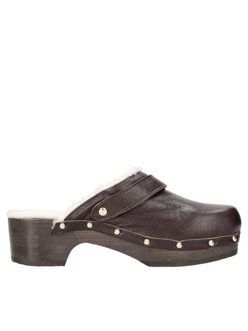 Mules in pelle e pelliccia SCHOLL ICONIC | PESCURA ROBINMARRONE
